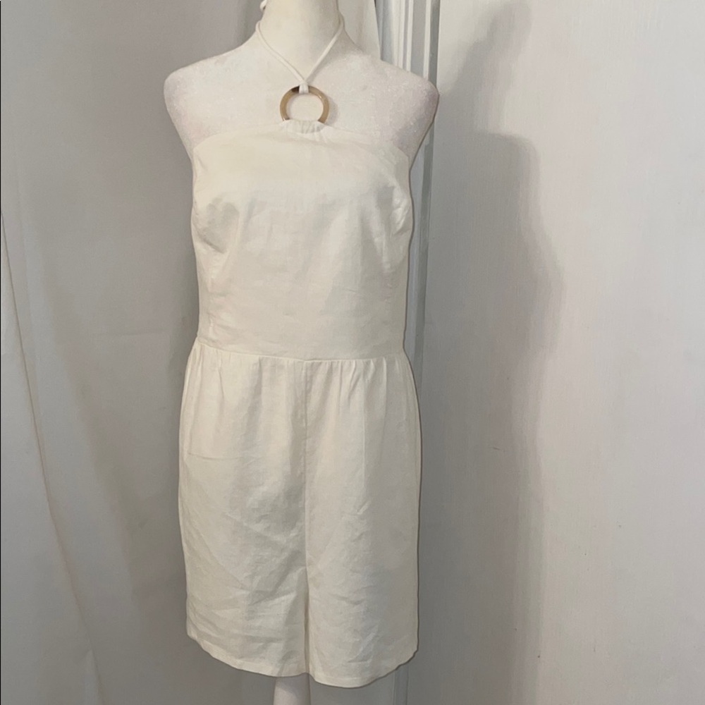 Elegant Cream Linen HalterRomper